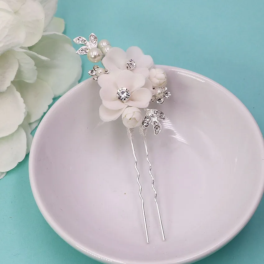 Lola Pearl Flowers Hairpin Set of 2