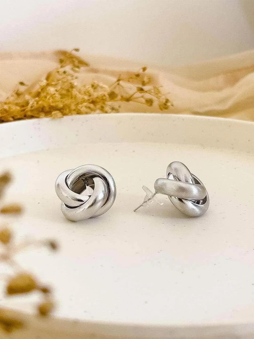 Love Knot Stainless Steel Stud Earrings