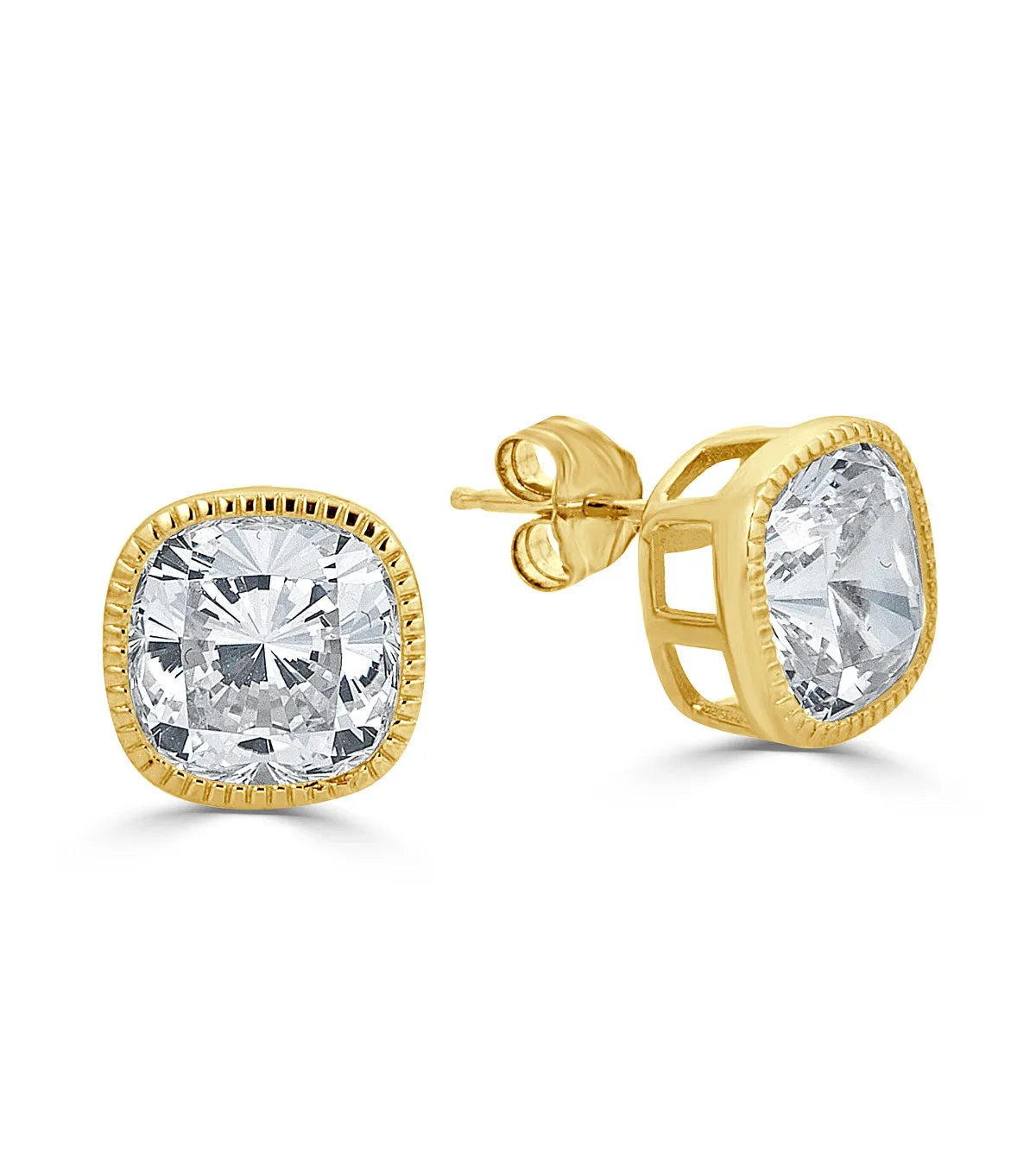 Lucille Cushion Cut Stud Earrings