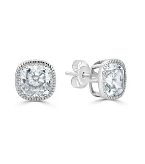 Lucille Cushion Cut Stud Earrings