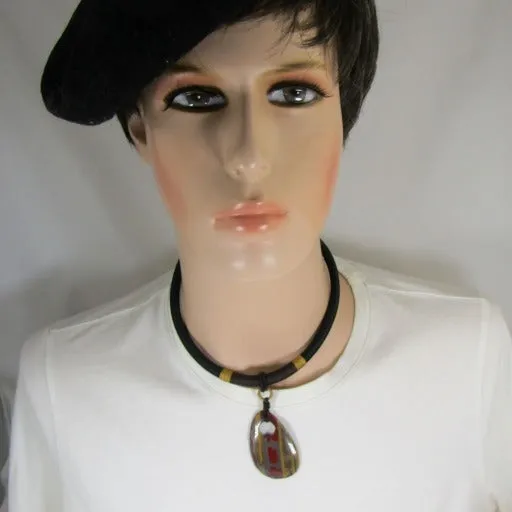 Man's Tigeriron Gemstone Pendant Necklace Big Bold Look