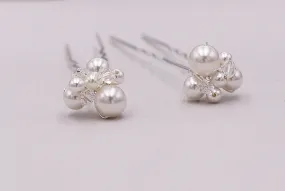 Mara Pearl and Crystal Hairpin Set of 2
