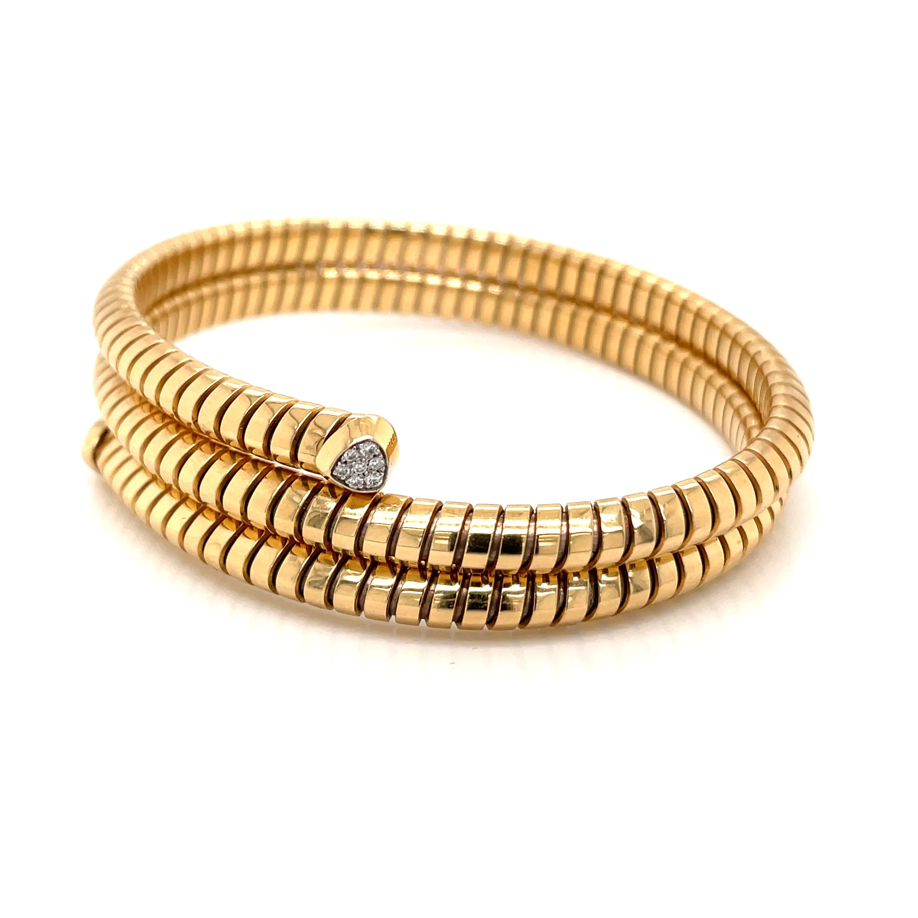 Marina B Trisolina Triple Pavé Diamond Gold Bangle
