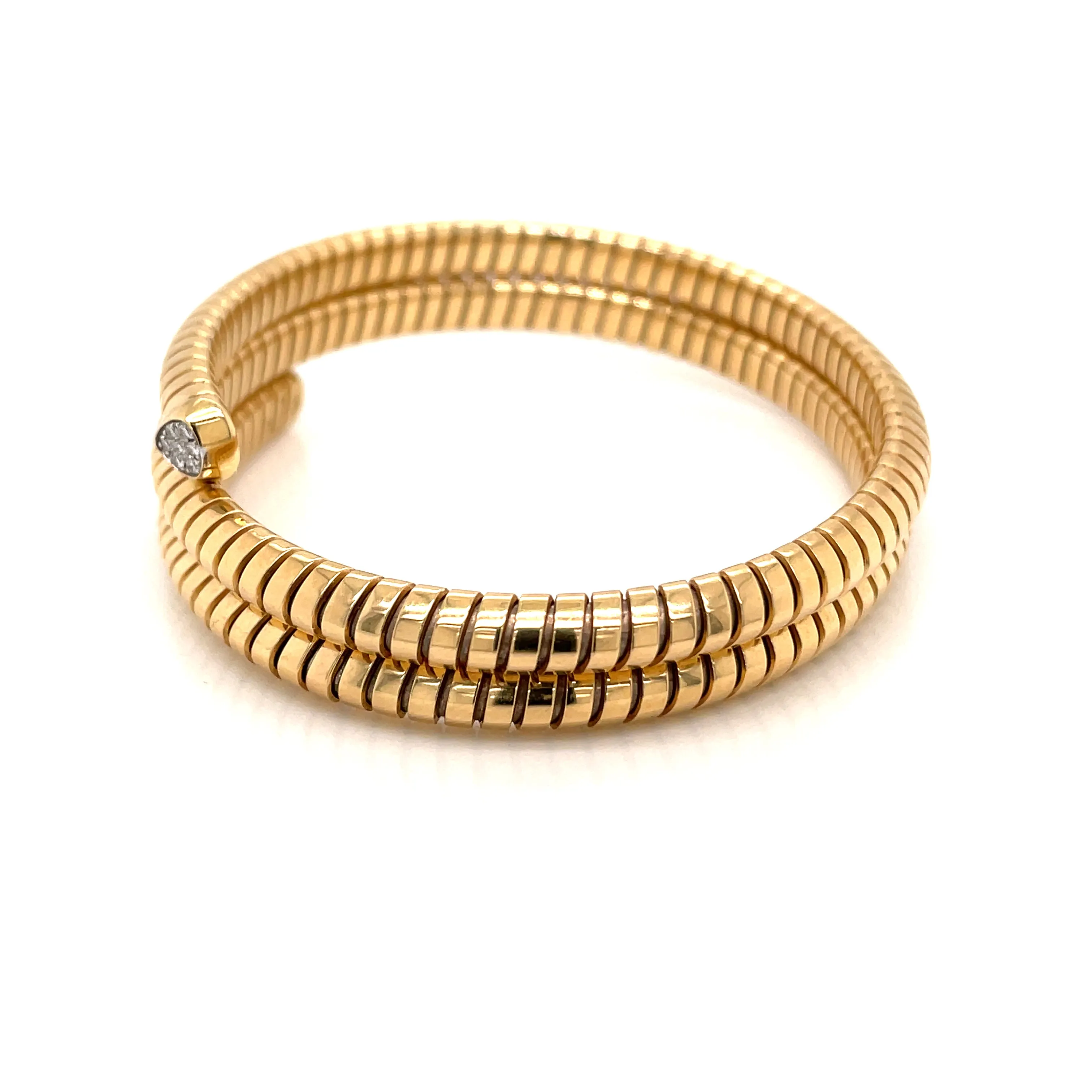 Marina B Trisolina Triple Pavé Diamond Gold Bangle