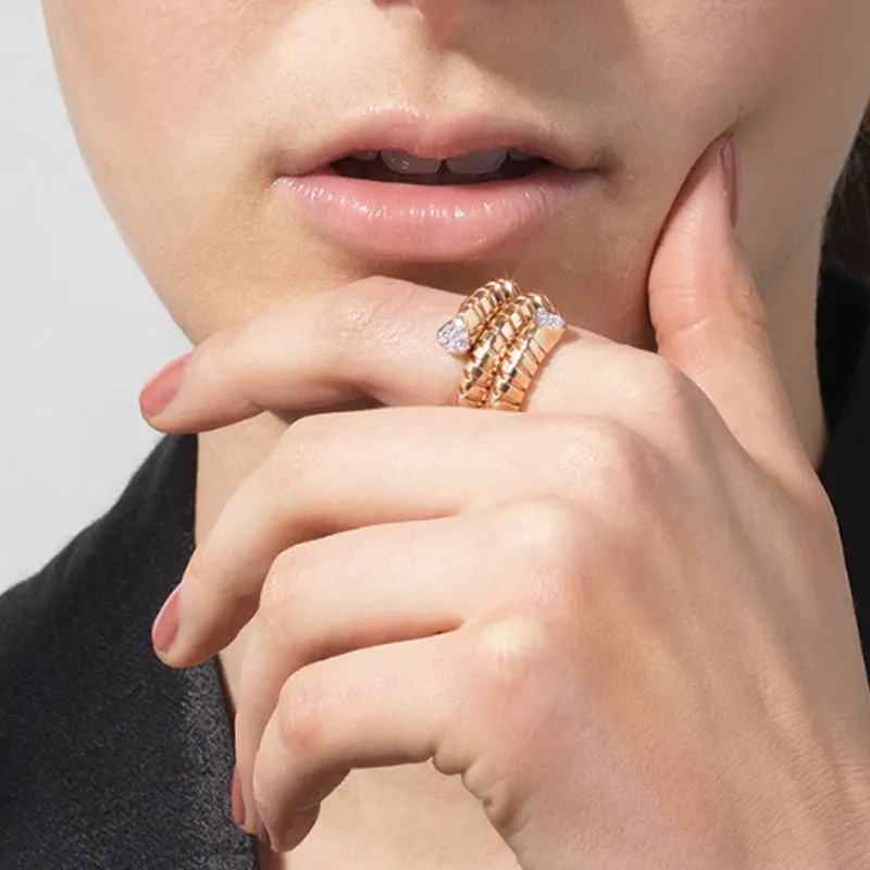 Marina B Trisolina Triple Pavé Diamond Gold Bangle
