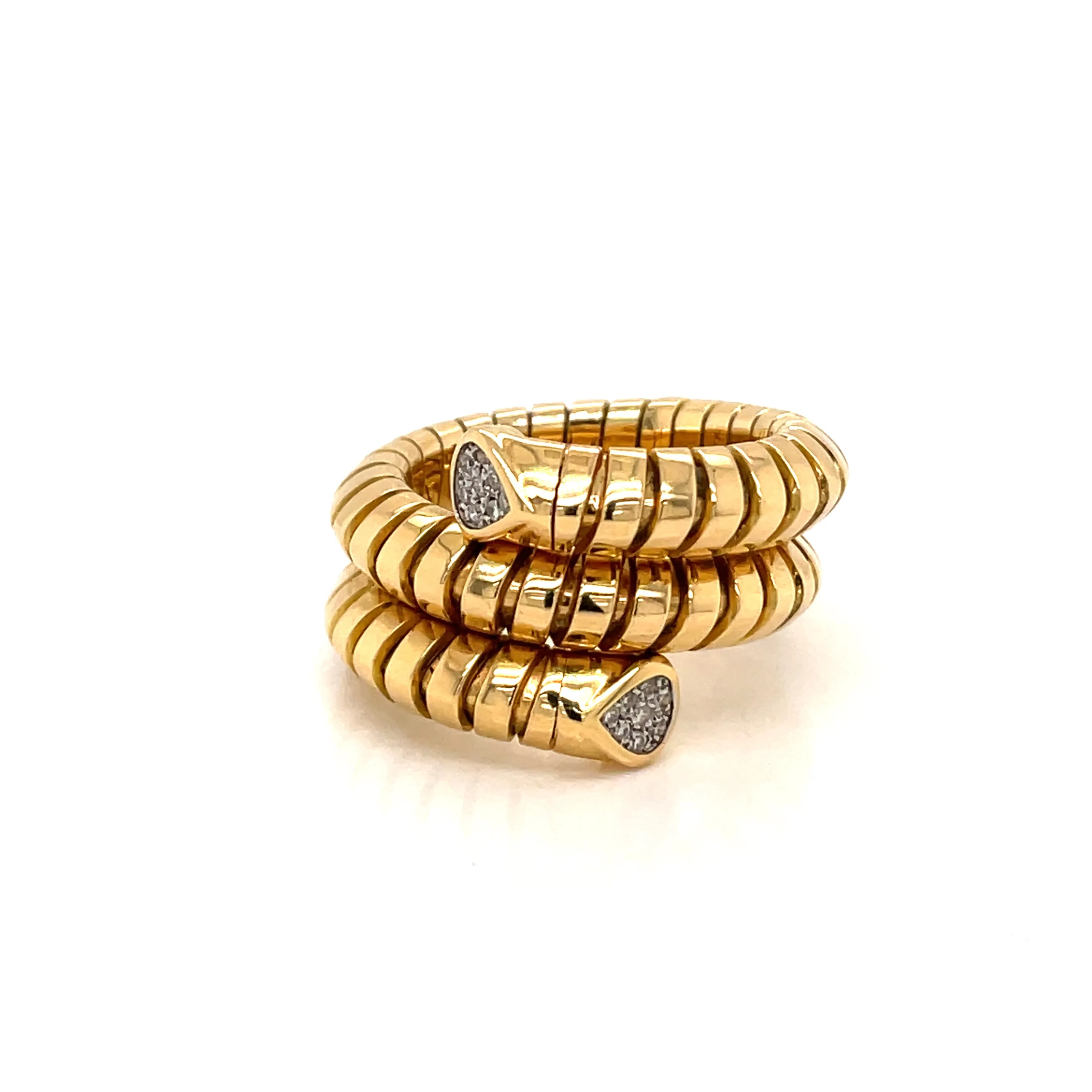 Marina B Trisolina Triple Pavé Diamond Gold Bangle