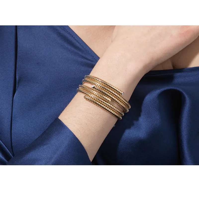 Marina B Trisolina Triple Pavé Diamond Gold Bangle