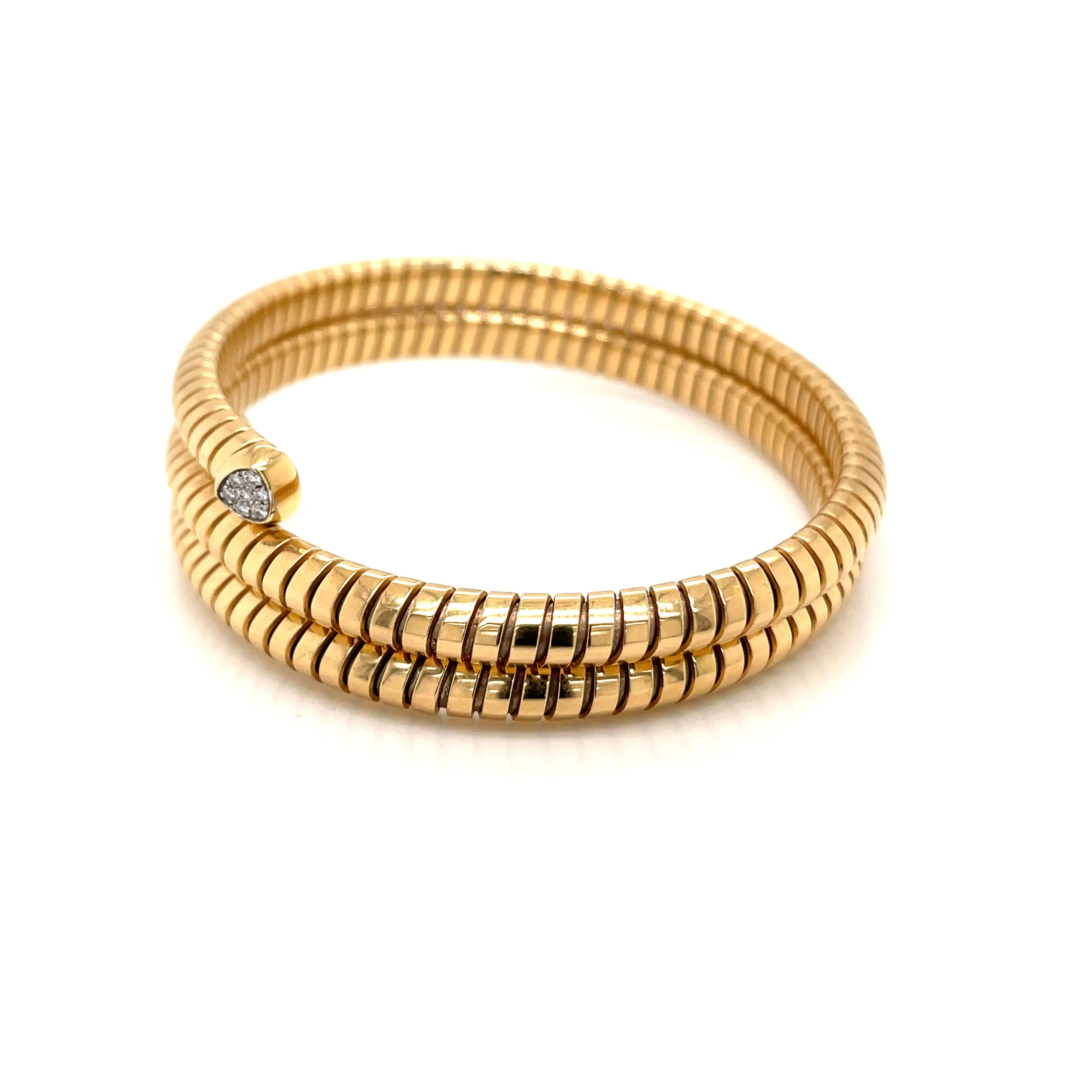Marina B Trisolina Triple Pavé Diamond Gold Bangle