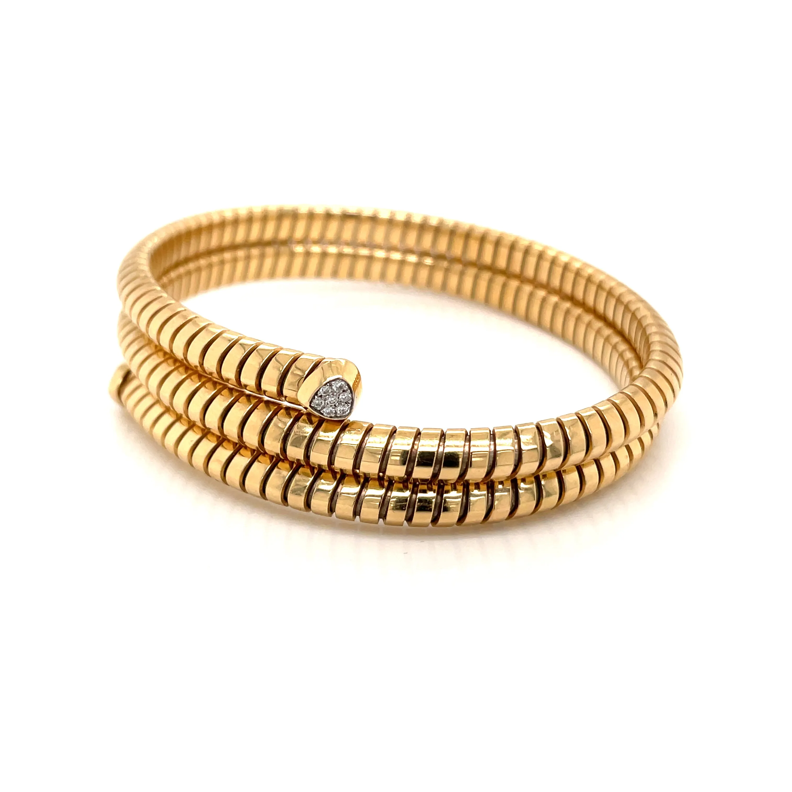Marina B Trisolina Triple Pavé Diamond Gold Bangle