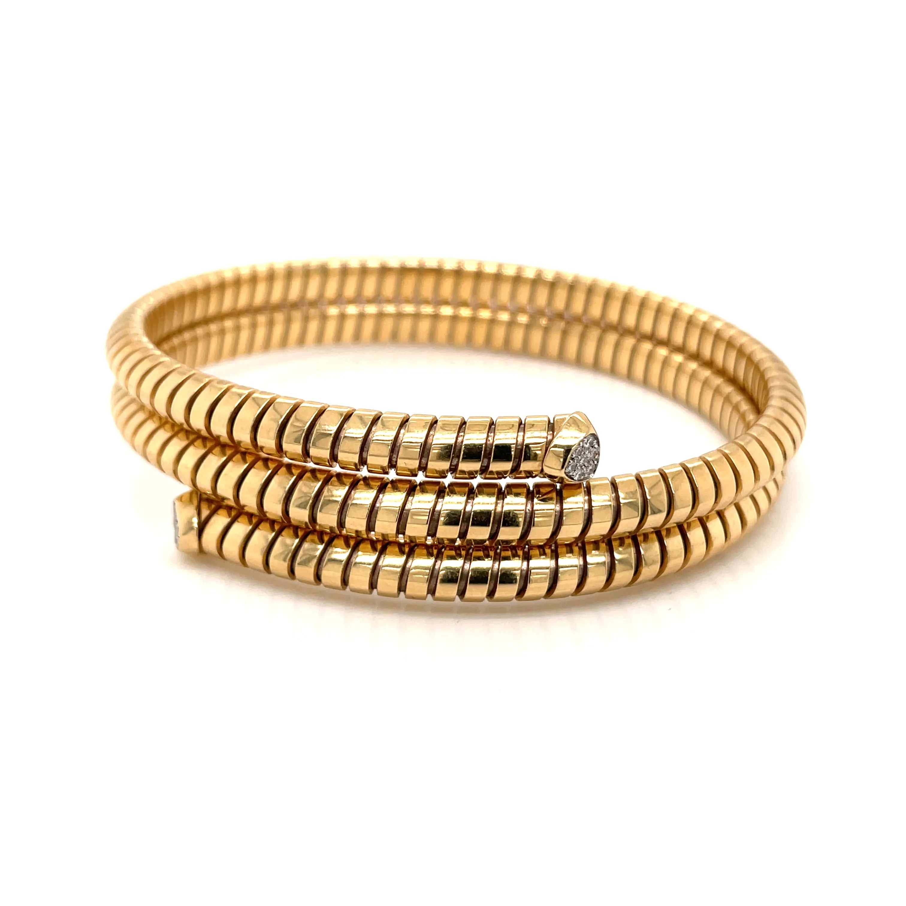Marina B Trisolina Triple Pavé Diamond Gold Bangle