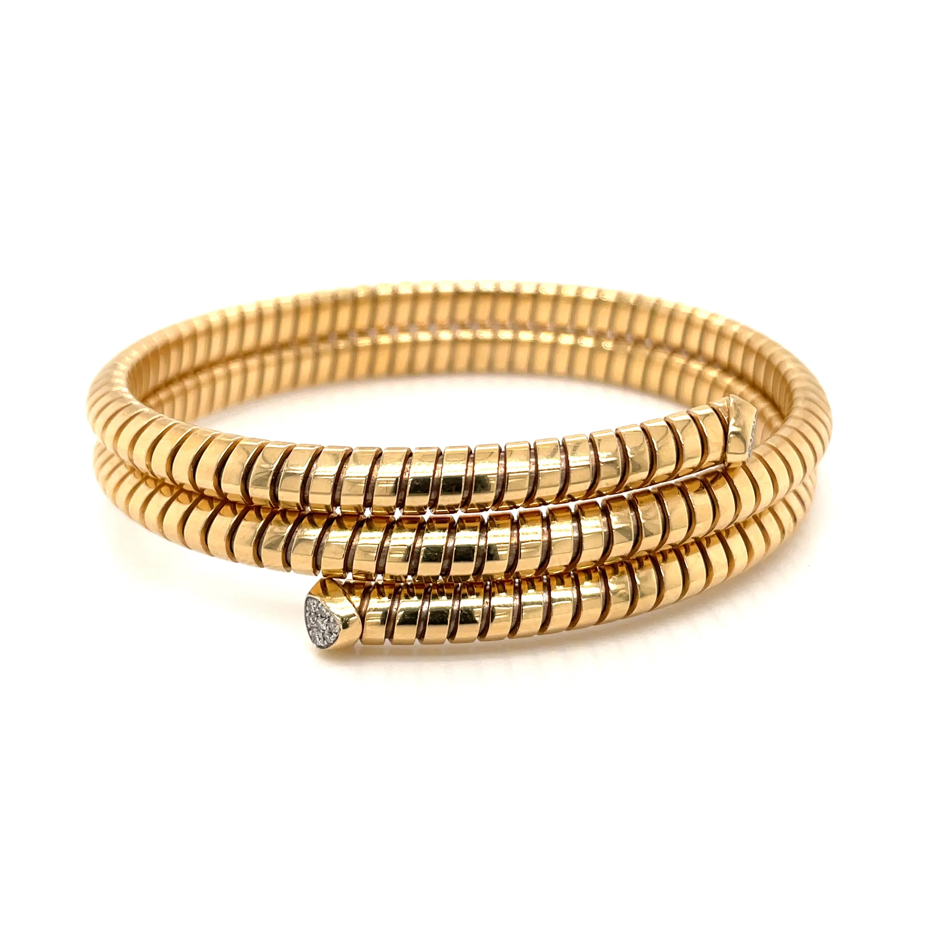 Marina B Trisolina Triple Pavé Diamond Gold Bangle