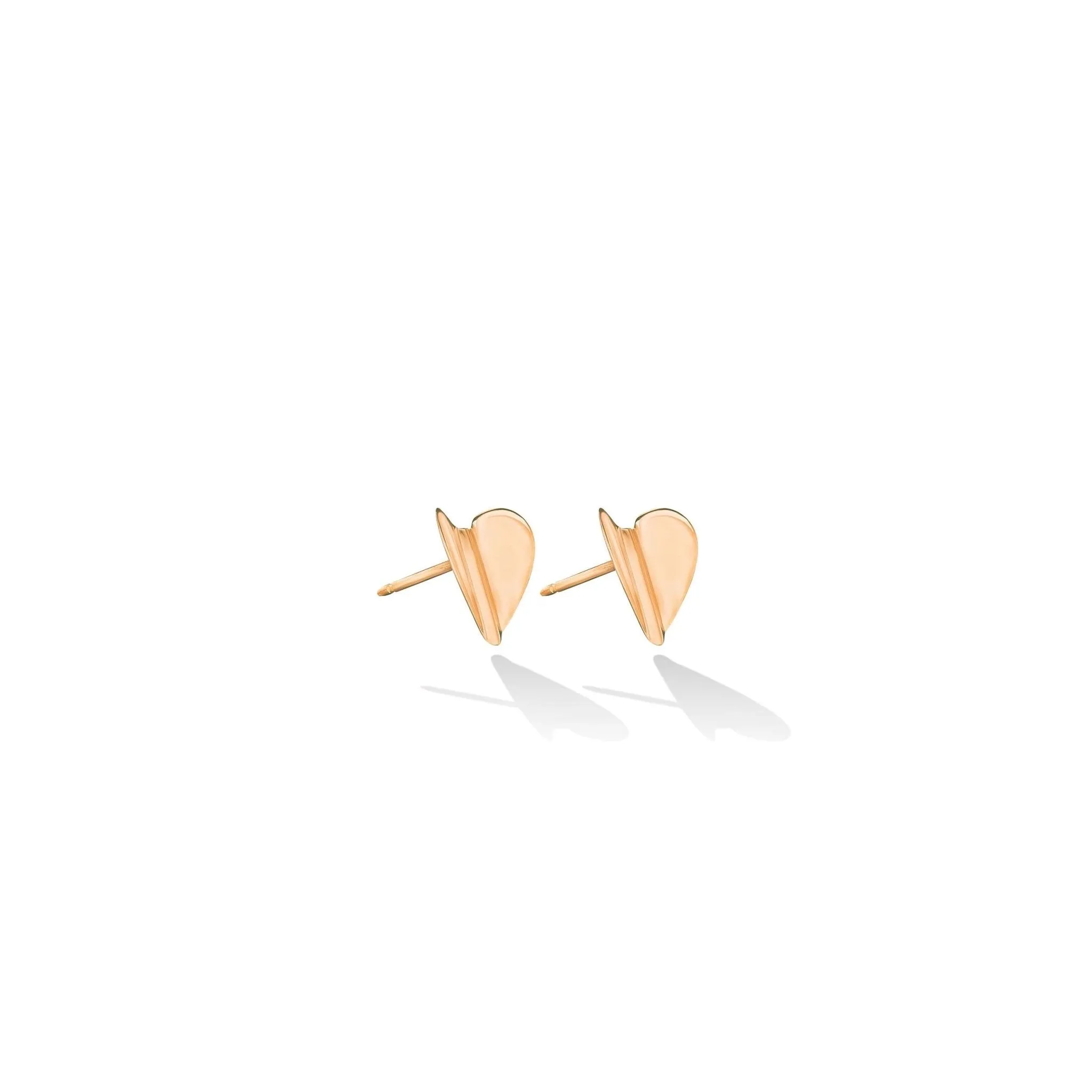 Medium Rose Gold Wings of Love Folded Stud Earrings