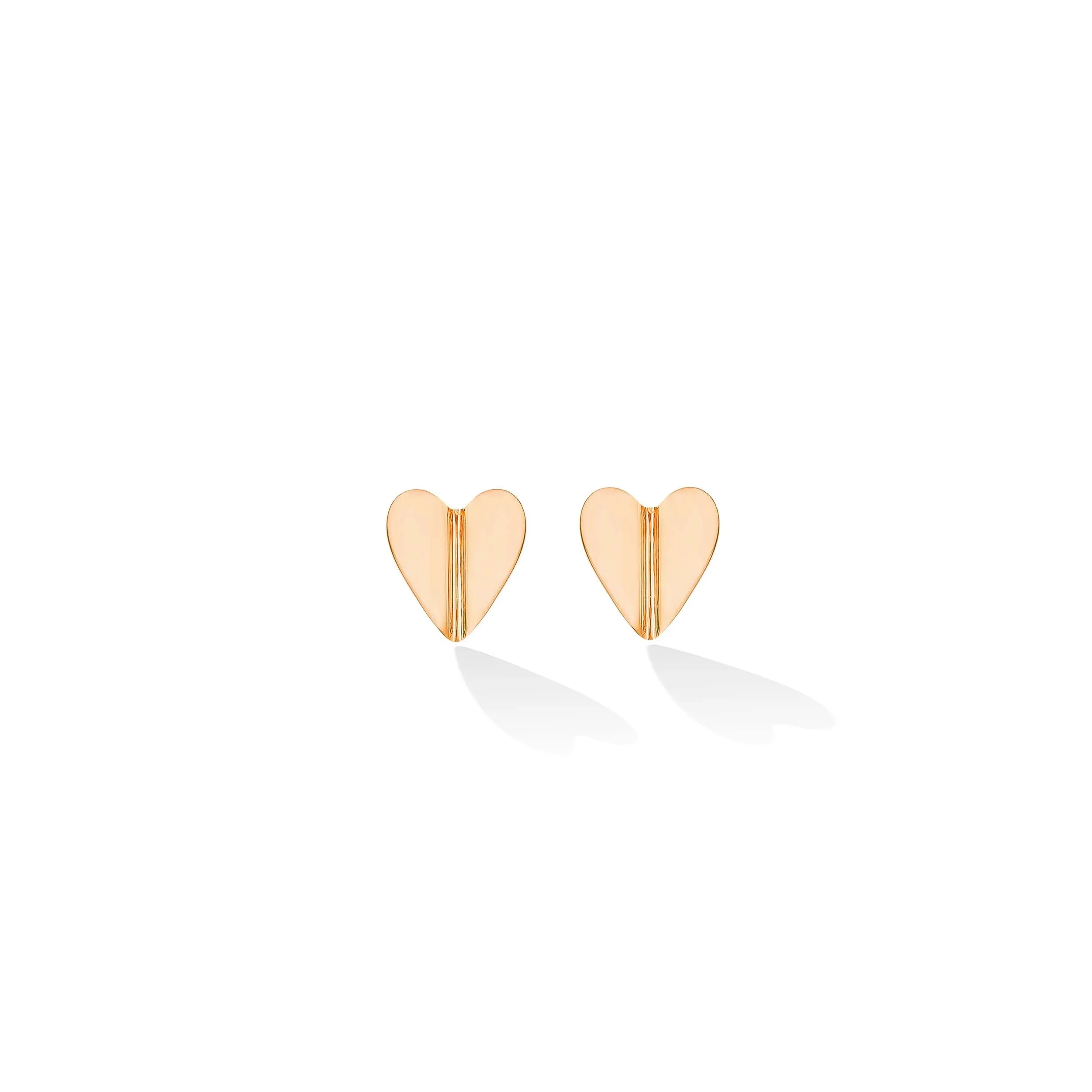 Medium Rose Gold Wings of Love Folded Stud Earrings