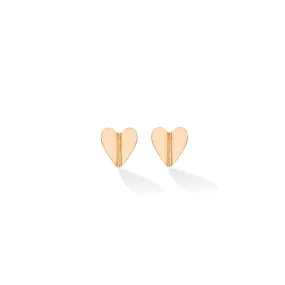 Medium Rose Gold Wings of Love Folded Stud Earrings
