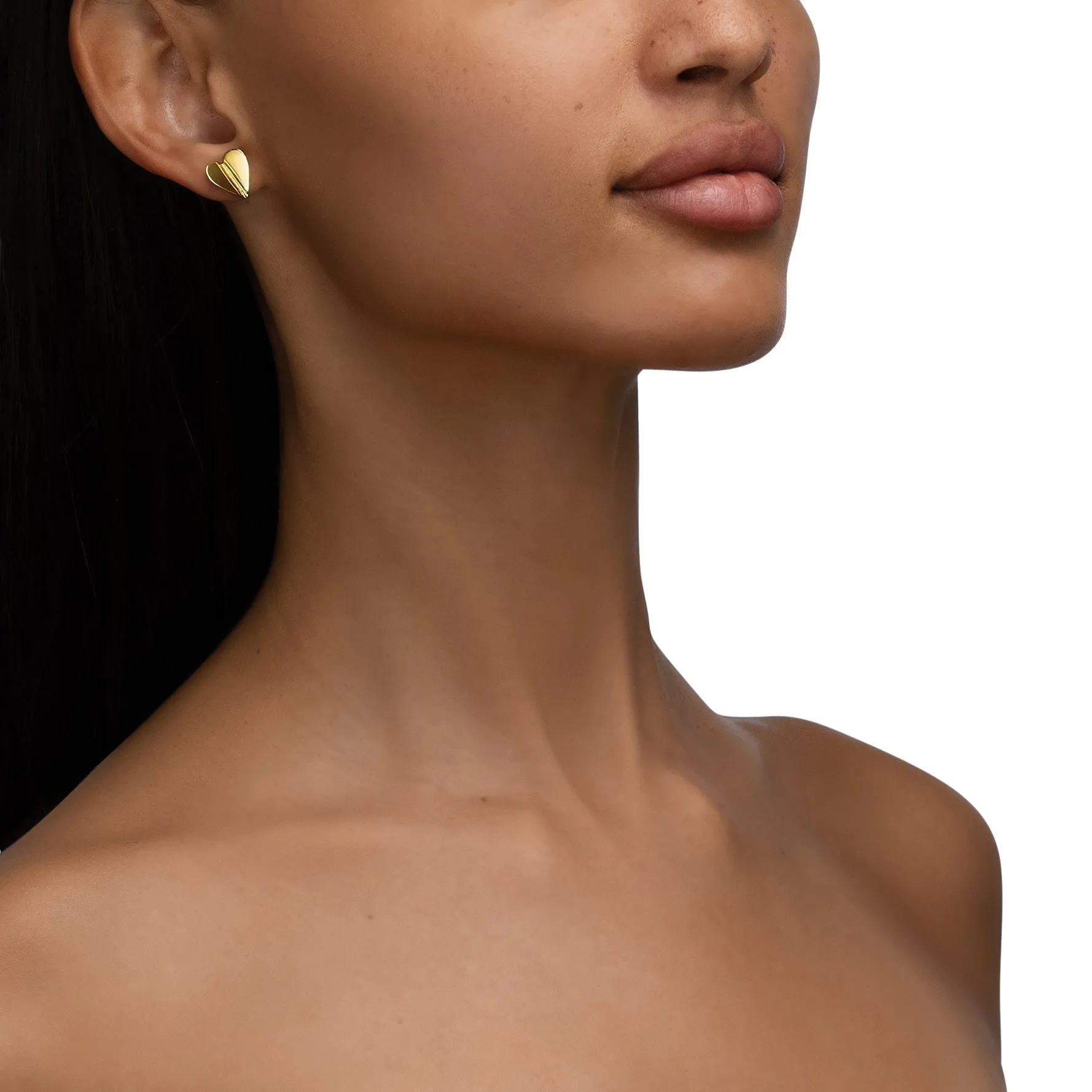 Medium Rose Gold Wings of Love Folded Stud Earrings