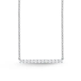 Memoire 18ct White Gold 0.30 Carat Diamond Horizontal Bar Necklace 45cm