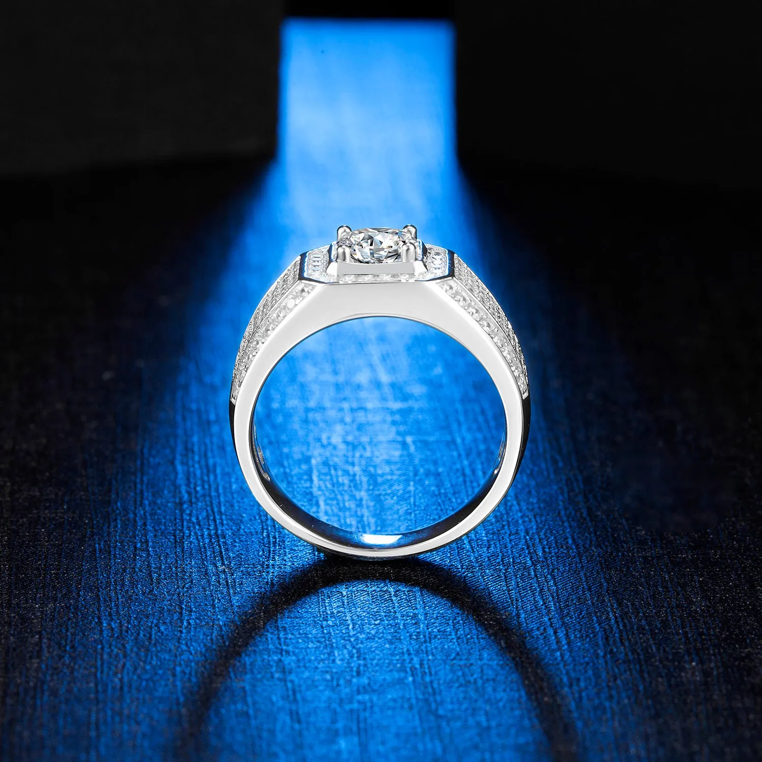 Men's Moissanite Ring Solitaire Ring Mens Solitaire Ring Promise Ring Mens Wedding Ring Mens Engagement ring SKU:6142023