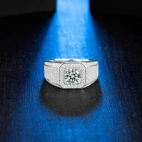 Men's Moissanite Ring Solitaire Ring Mens Solitaire Ring Promise Ring Mens Wedding Ring Mens Engagement ring SKU:6142023