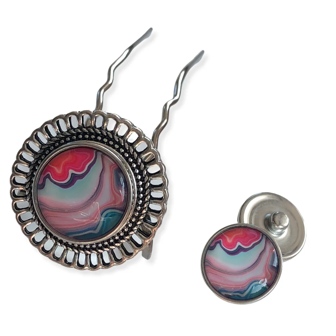 Metal Hairpin click / chunk button 0134.