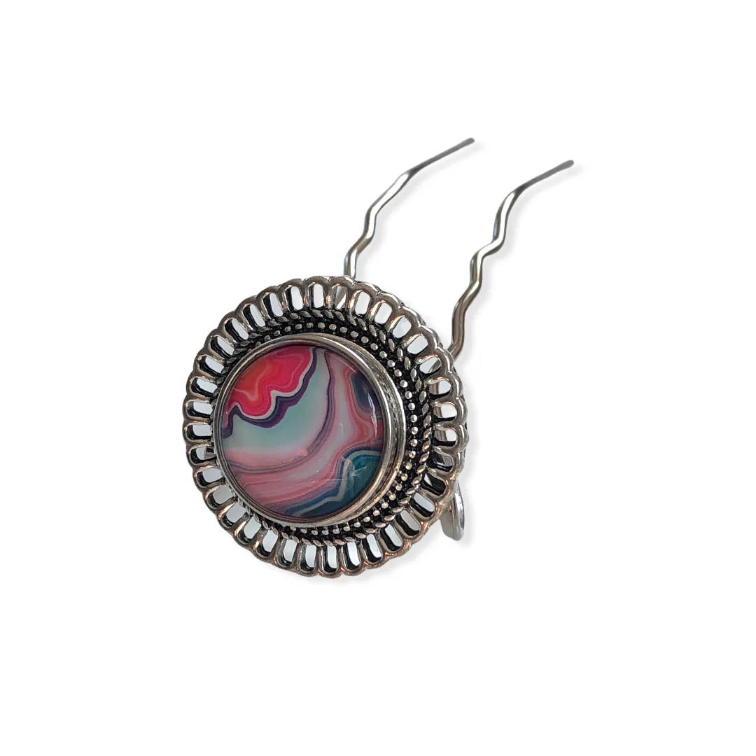 Metal Hairpin click / chunk button 0134.