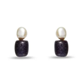 MIDNIGHT PEBBLE STUD EARRINGS