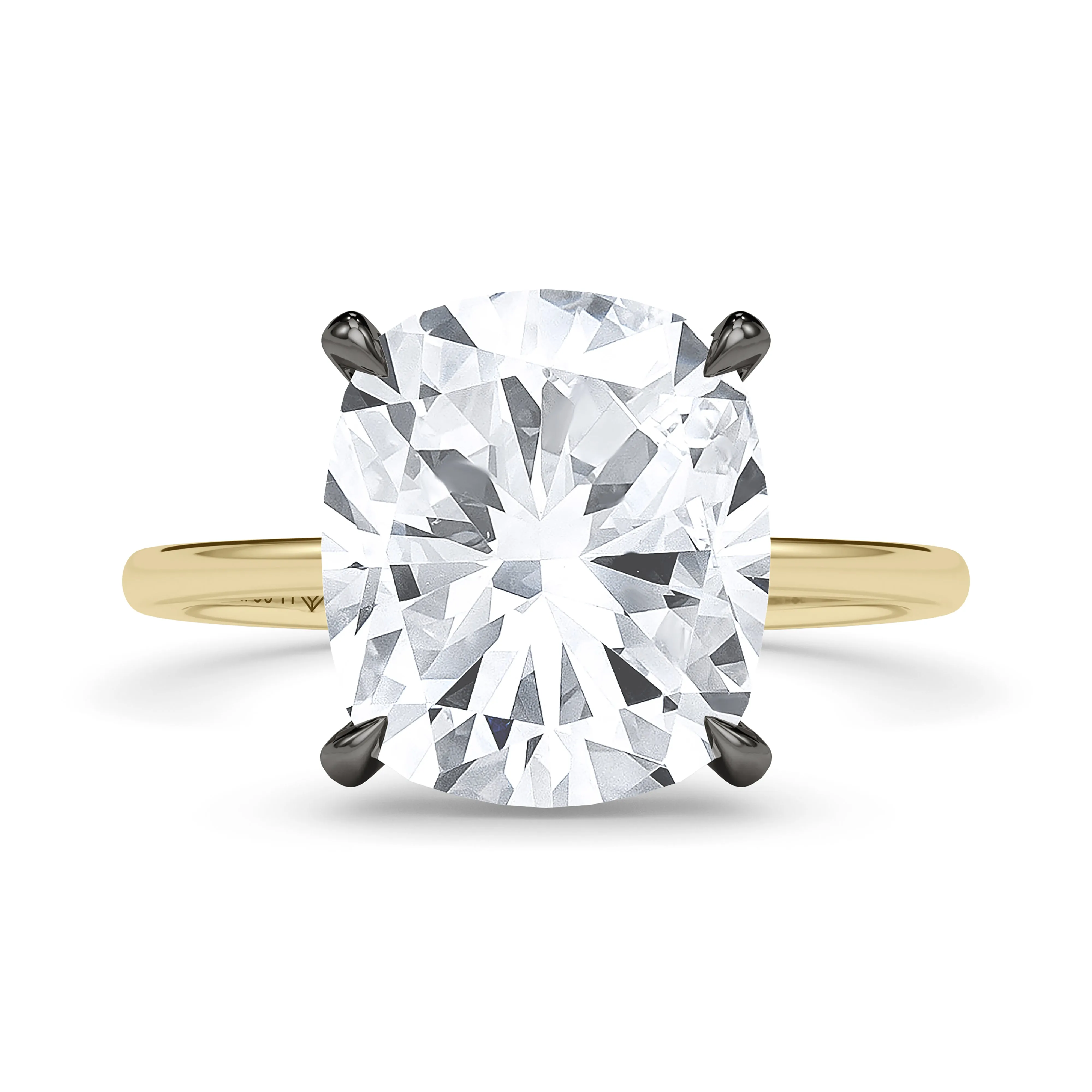 Mixed Metal Cushion Cut Diamond Ring