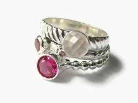 Mothers ring • Sterling silver stacking ring set