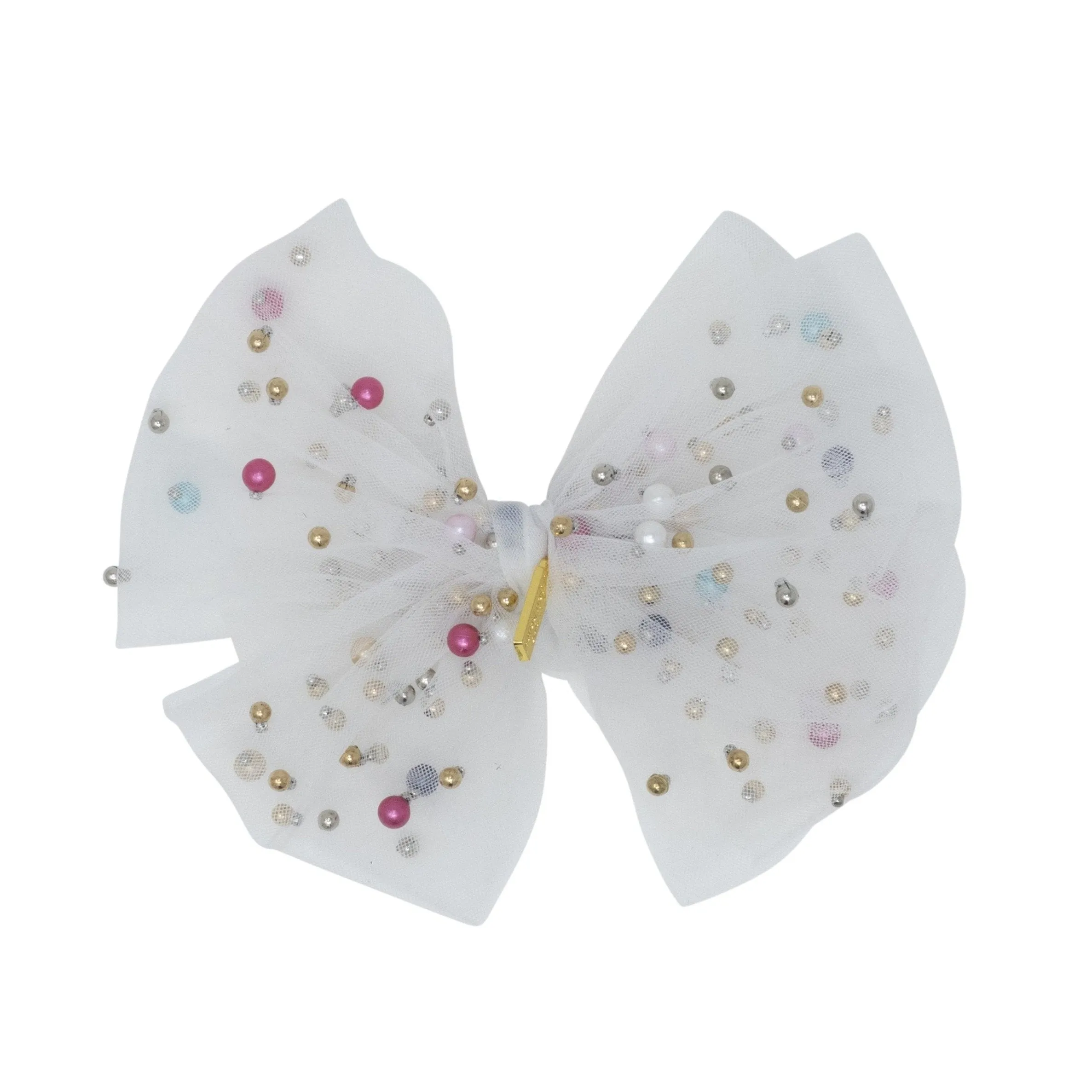 Multi-Colored Pearly Tulle Small Hairpin