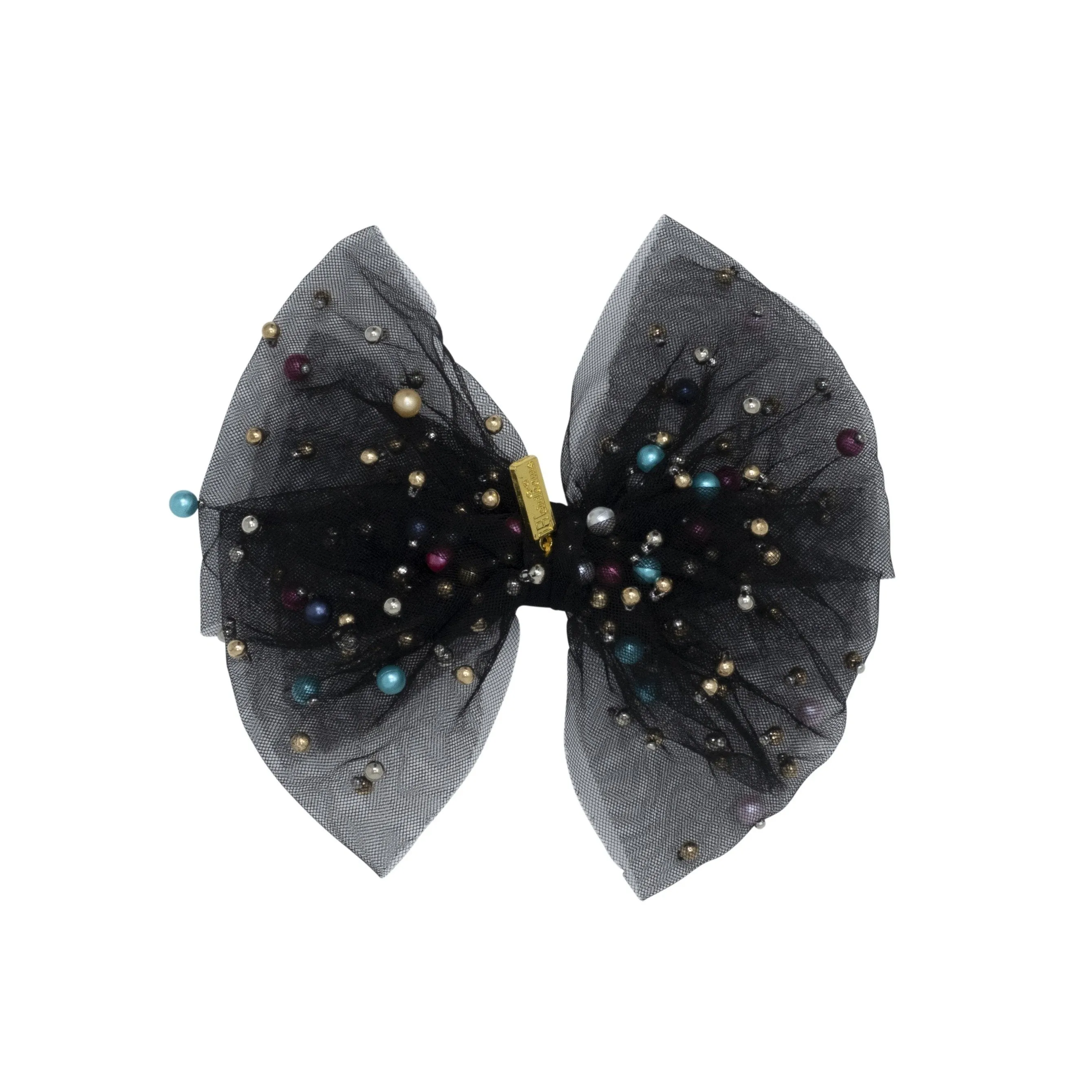 Multi-Colored Pearly Tulle Small Hairpin