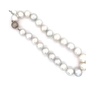 Natural Pearl Beaded Necklace 18k White Gold Jewelry