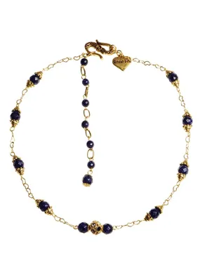 Navy Star Stone Gemstone Chain Necklace by Rosie Fox