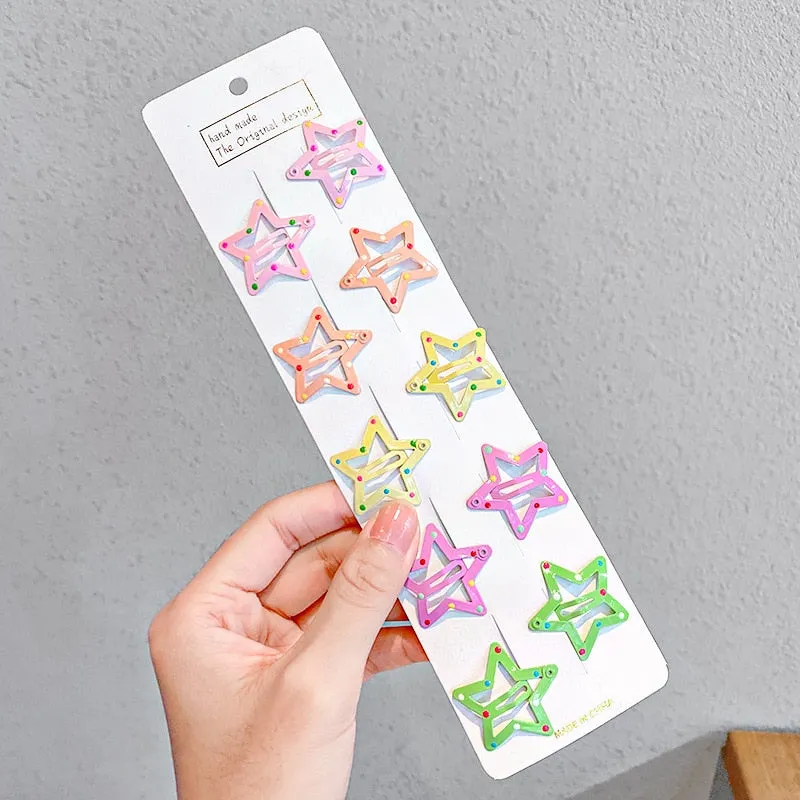 New Girls Cute Colorful Waterdrop Shape Hairpins Sweet Hair Clips Kids