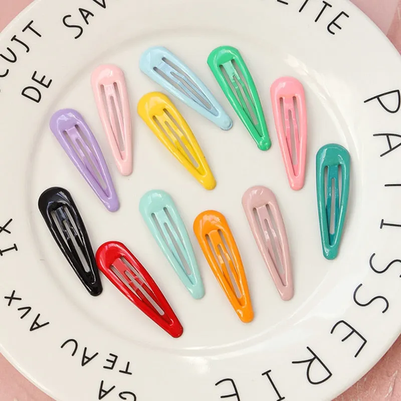 New Girls Cute Colorful Waterdrop Shape Hairpins Sweet Hair Clips Kids