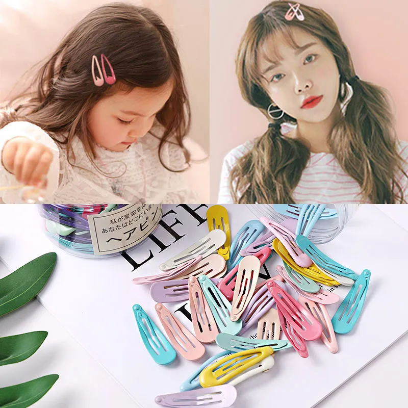 New Girls Cute Colorful Waterdrop Shape Hairpins Sweet Hair Clips Kids