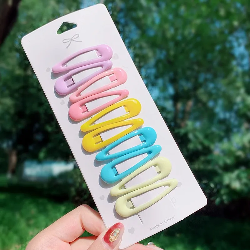 New Girls Cute Colorful Waterdrop Shape Hairpins Sweet Hair Clips Kids