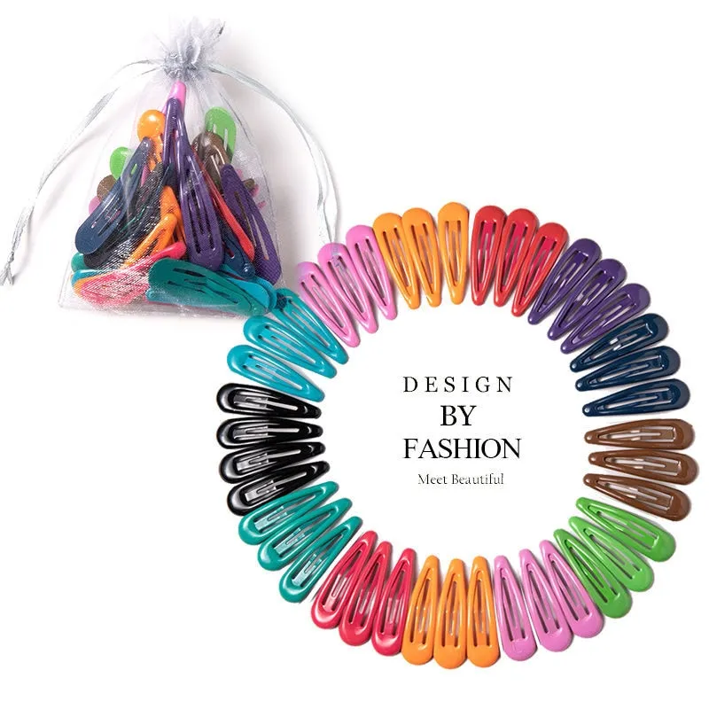 New Girls Cute Colorful Waterdrop Shape Hairpins Sweet Hair Clips Kids