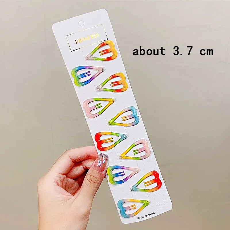 New Girls Cute Colorful Waterdrop Shape Hairpins Sweet Hair Clips Kids