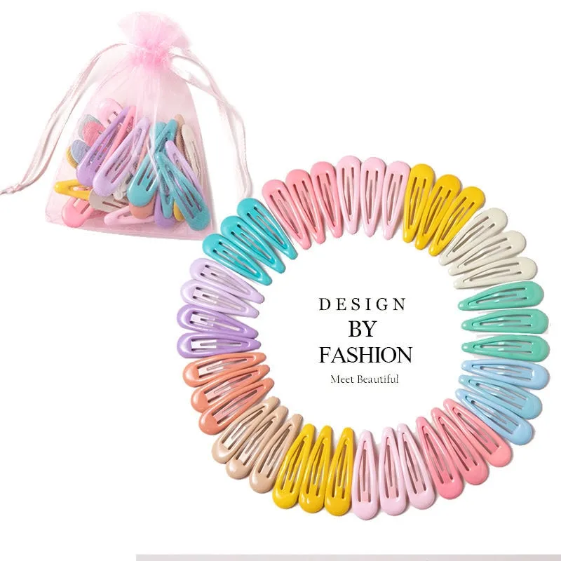 New Girls Cute Colorful Waterdrop Shape Hairpins Sweet Hair Clips Kids