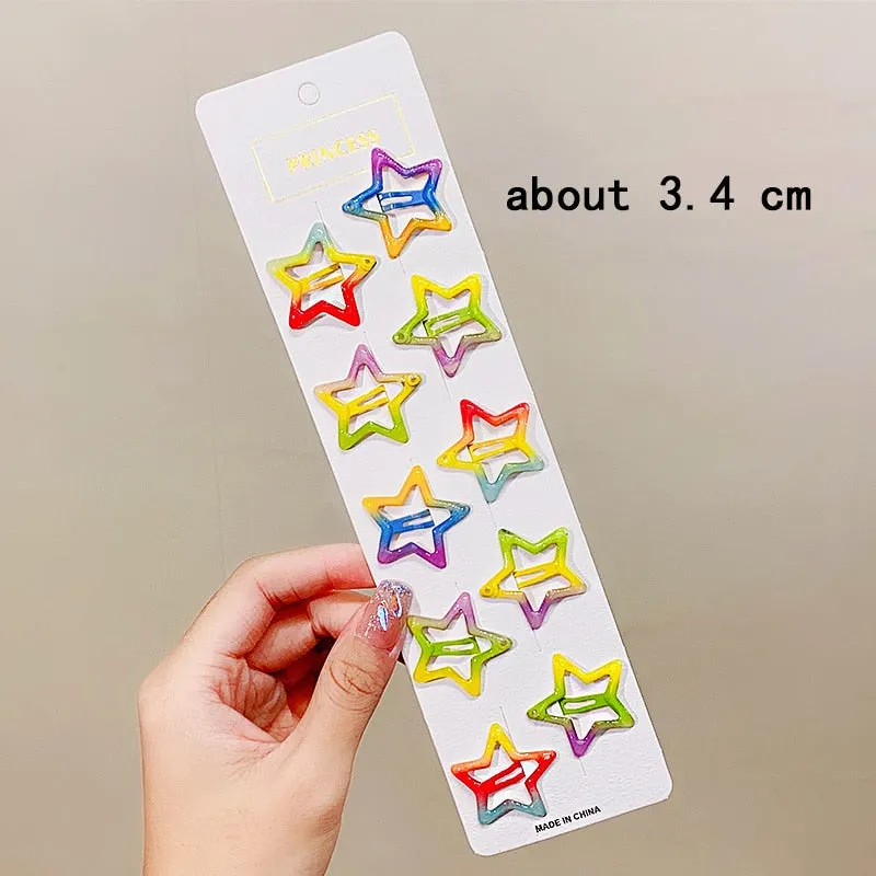 New Girls Cute Colorful Waterdrop Shape Hairpins Sweet Hair Clips Kids