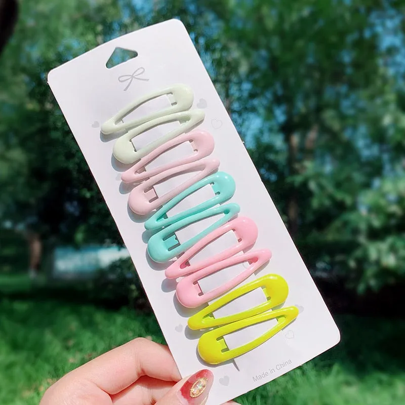 New Girls Cute Colorful Waterdrop Shape Hairpins Sweet Hair Clips Kids