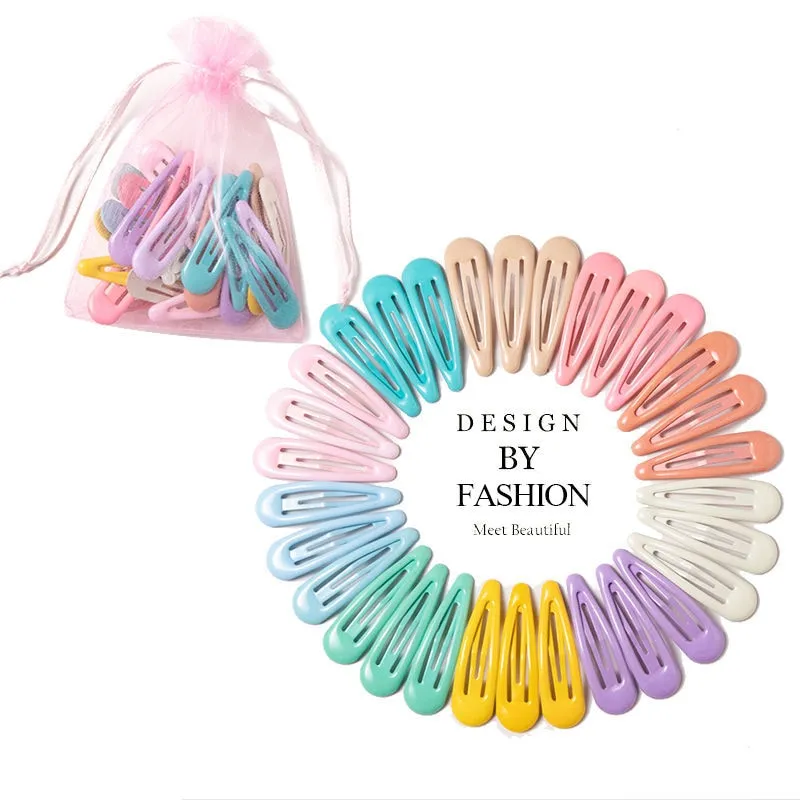 New Girls Cute Colorful Waterdrop Shape Hairpins Sweet Hair Clips Kids