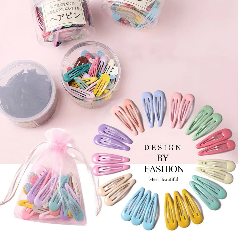 New Girls Cute Colorful Waterdrop Shape Hairpins Sweet Hair Clips Kids