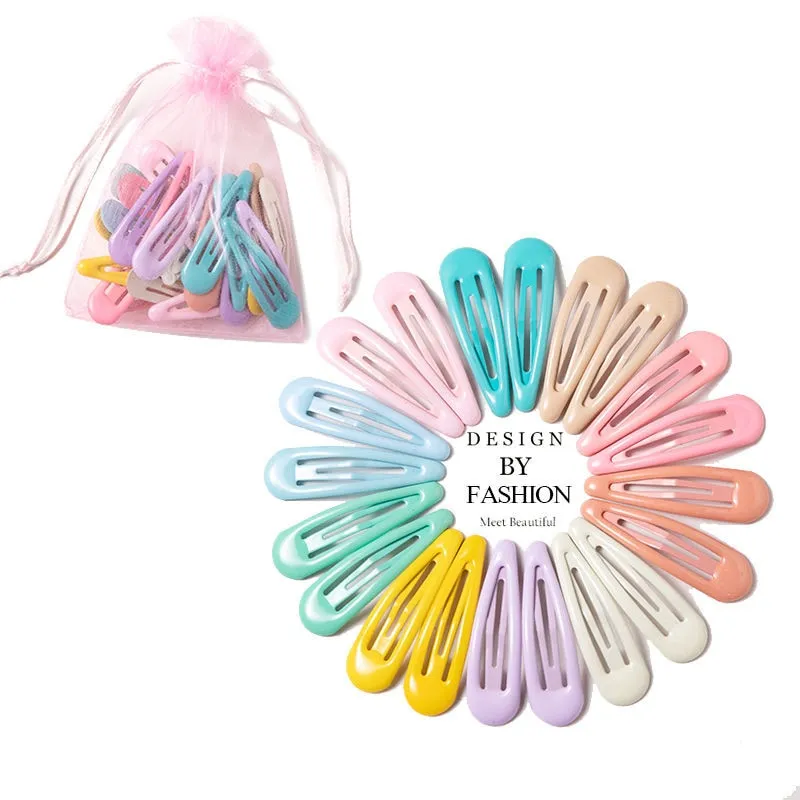 New Girls Cute Colorful Waterdrop Shape Hairpins Sweet Hair Clips Kids
