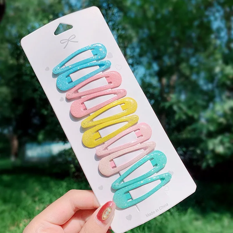 New Girls Cute Colorful Waterdrop Shape Hairpins Sweet Hair Clips Kids