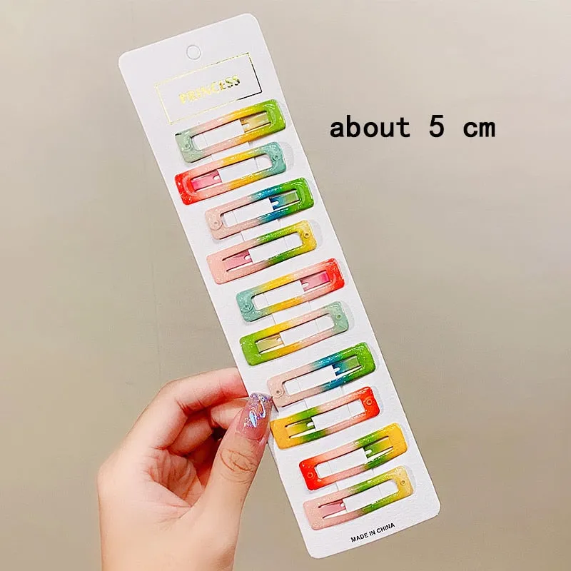 New Girls Cute Colorful Waterdrop Shape Hairpins Sweet Hair Clips Kids
