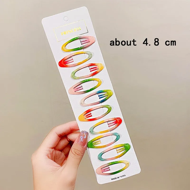 New Girls Cute Colorful Waterdrop Shape Hairpins Sweet Hair Clips Kids