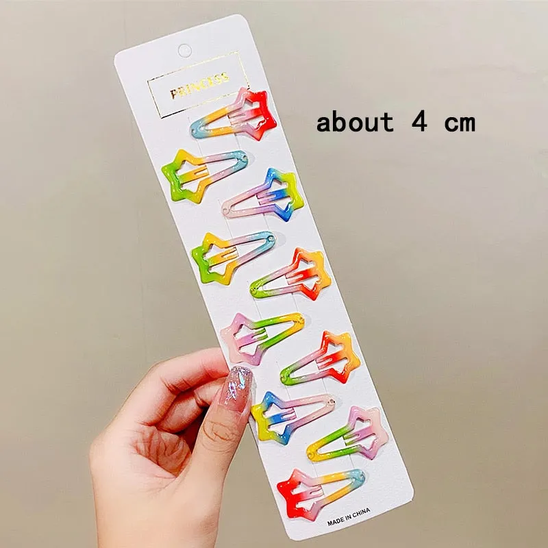 New Girls Cute Colorful Waterdrop Shape Hairpins Sweet Hair Clips Kids
