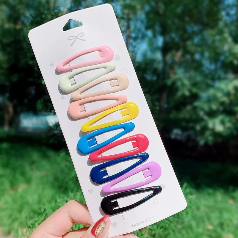 New Girls Cute Colorful Waterdrop Shape Hairpins Sweet Hair Clips Kids