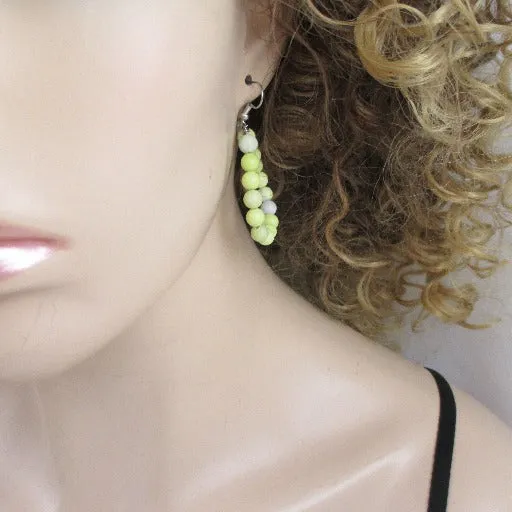 New Jade Beaded Hoop Beaded Big Earrings