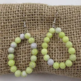 New Jade Beaded Hoop Beaded Big Earrings